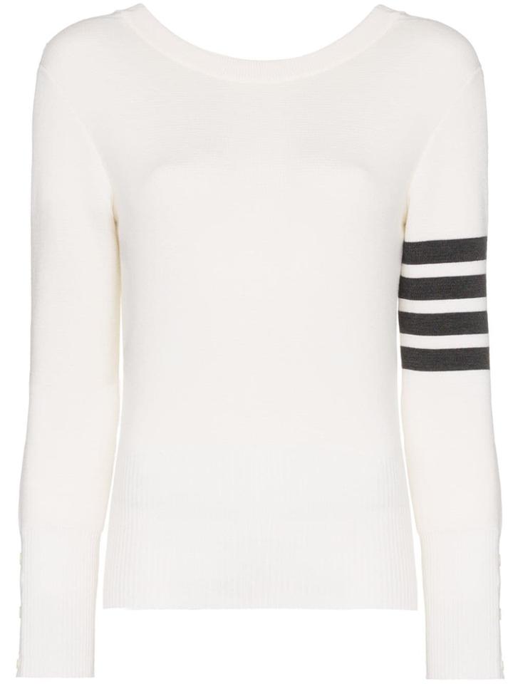 Thom Browne 4-bar Stripe Sweater - White