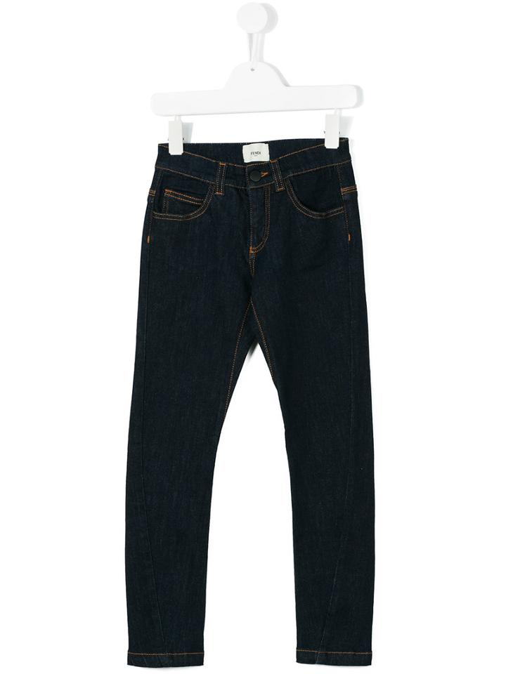 Fendi Kids - Slim-fit Jeans - Kids - Cotton/spandex/elastane - 4 Yrs, Blue