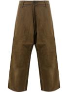 Ziggy Chen Cropped Wide Trousers - Brown