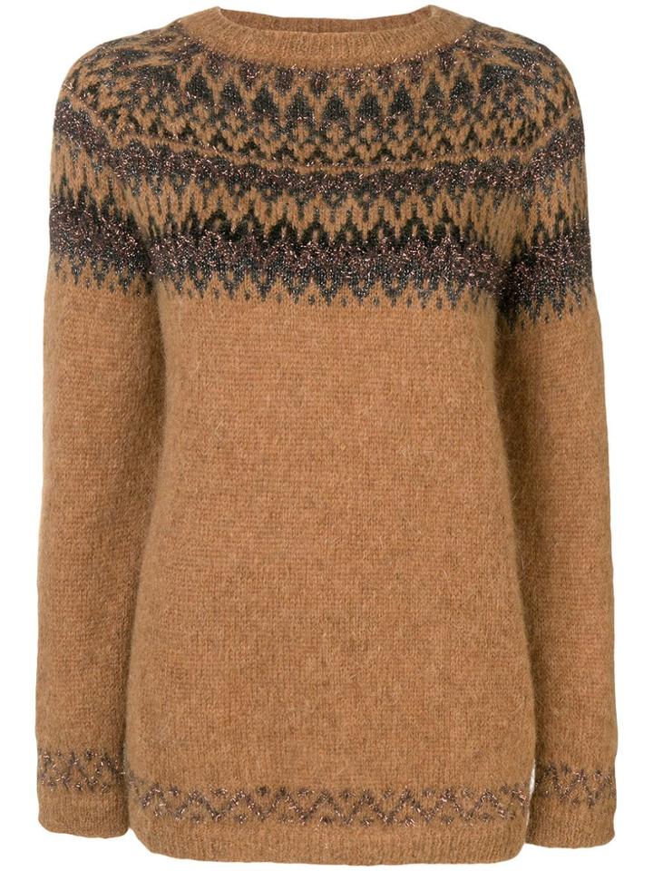 Liu Jo Round Neck Jumper - Brown