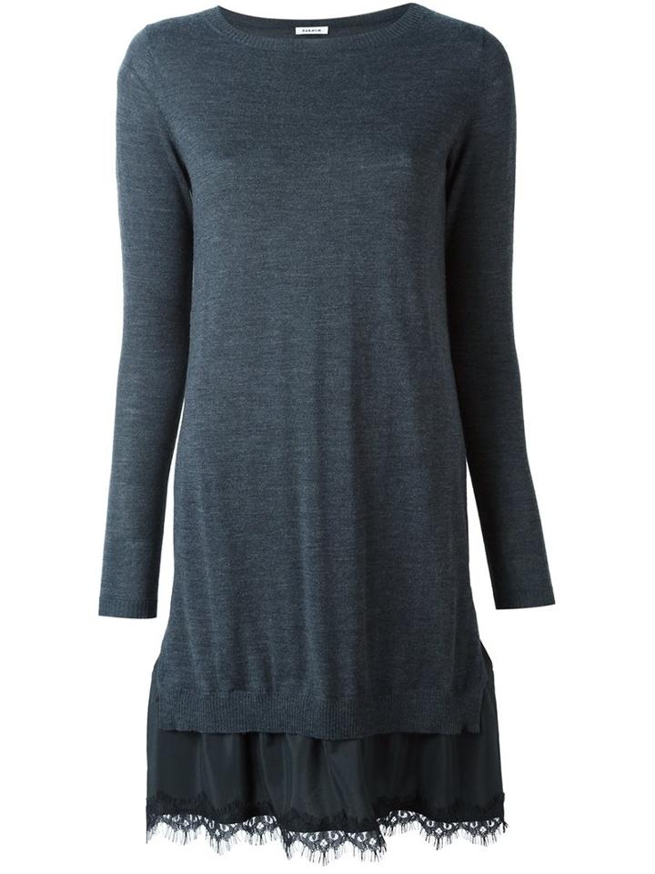P.a.r.o.s.h. 'lizzy' Knitted Dress, Women's, Size: Large, Grey, Silk/polyamide/spandex/elastane/wool