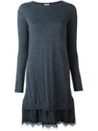 P.a.r.o.s.h. 'lizzy' Knitted Dress, Women's, Size: Large, Grey, Silk/polyamide/spandex/elastane/wool