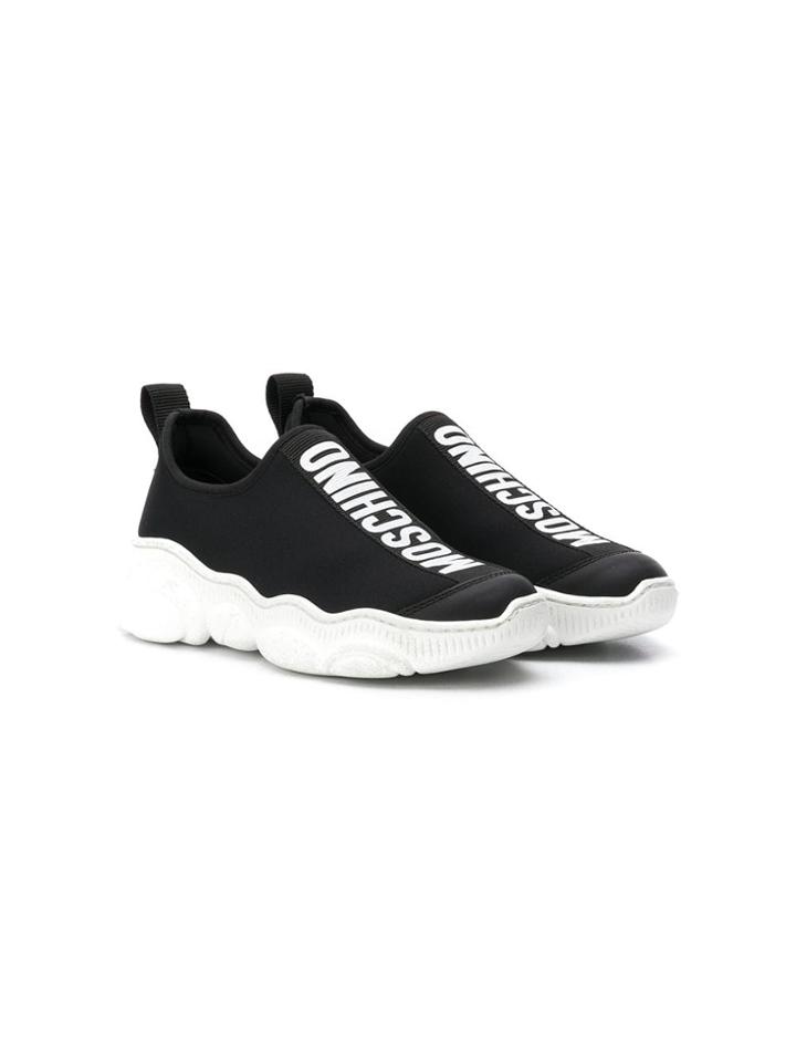 Moschino Kids Teen Logo Sock Sneakers - Black