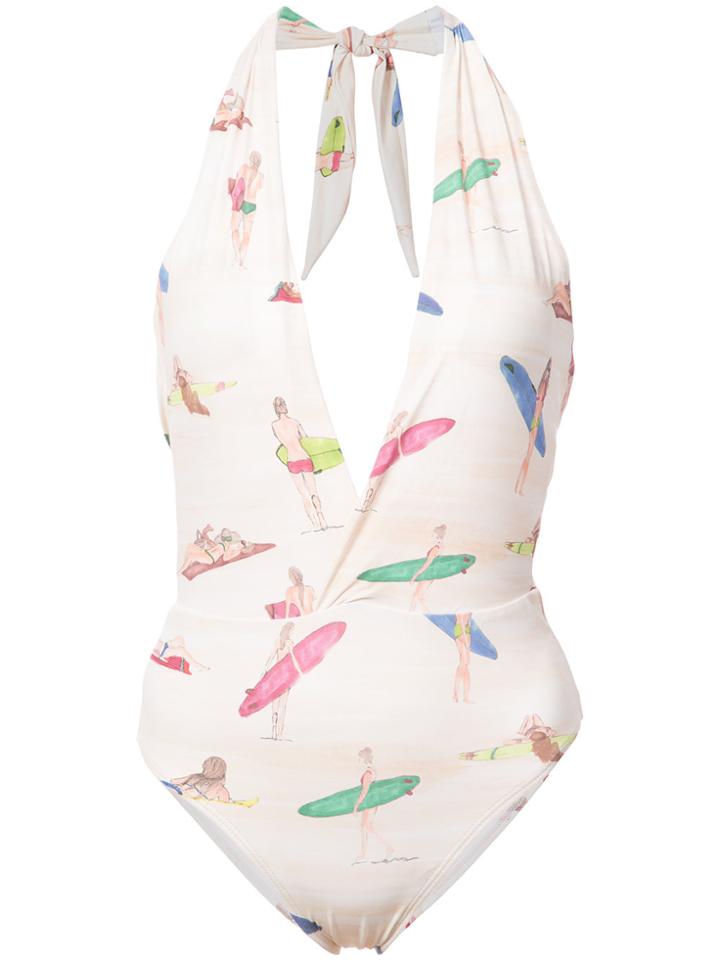 Patbo Surfer Halterneck One-piece Swimsuit - Nude & Neutrals