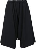 Comme Des Garçons Comme Des Garçons Drop-crotch Pleated Shorts, Women's, Size: Medium, Blue, Wool