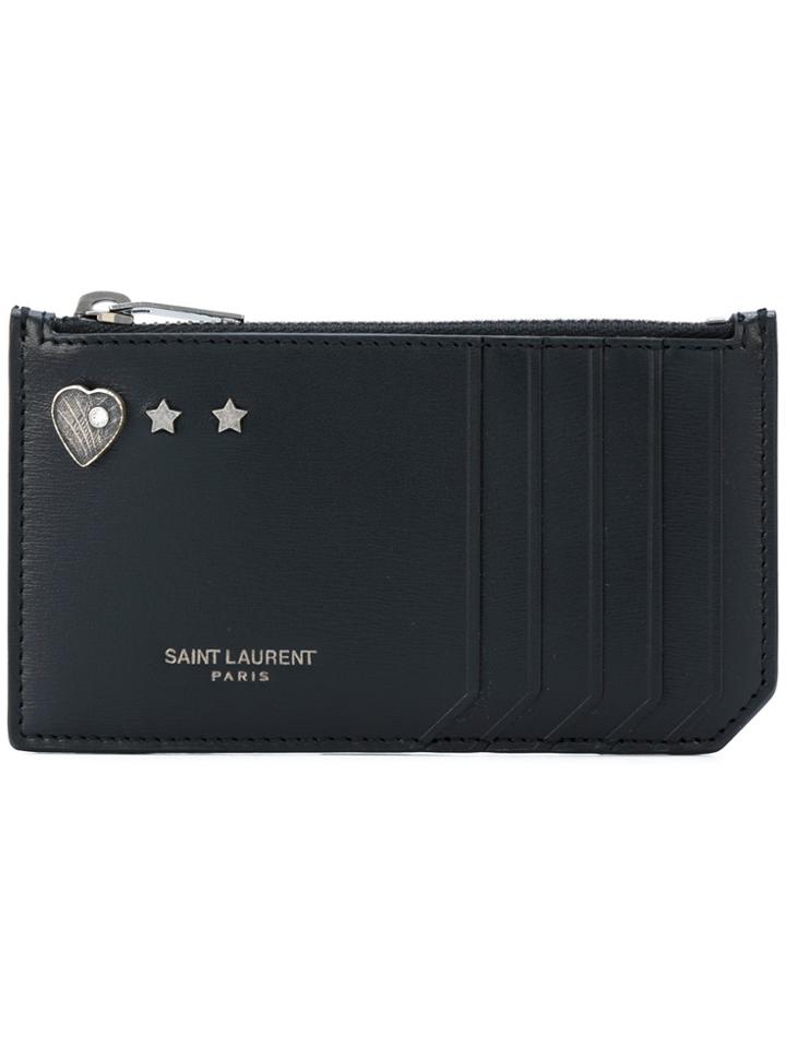 Saint Laurent Fragments Zip Wallet - Black