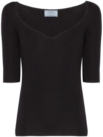 Prada Silk And Cashmere Sweater - Black