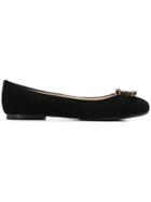 Anna Baiguera Buckle Front Ballerina Shoes - Black