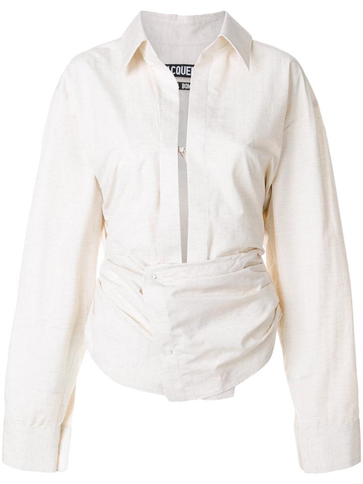 Jacquemus Overlap Waist Shirt - Nude & Neutrals