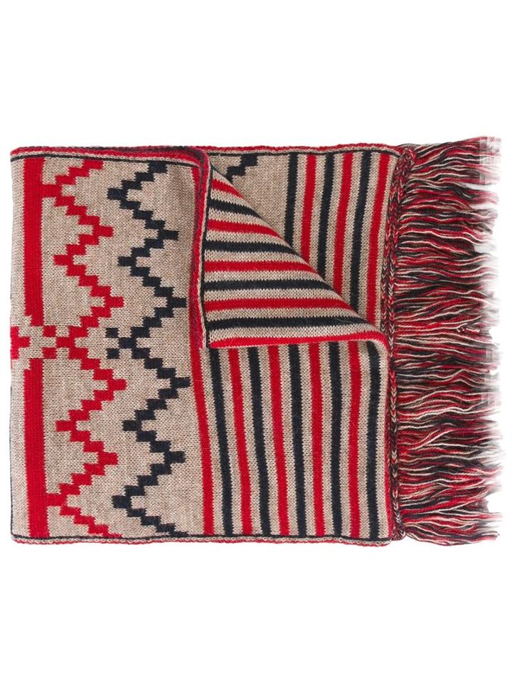 Woolrich Woolen Mills Seasonal Pattern Scarf, Women's, Beige, Acrylic/alpaca/virgin Wool