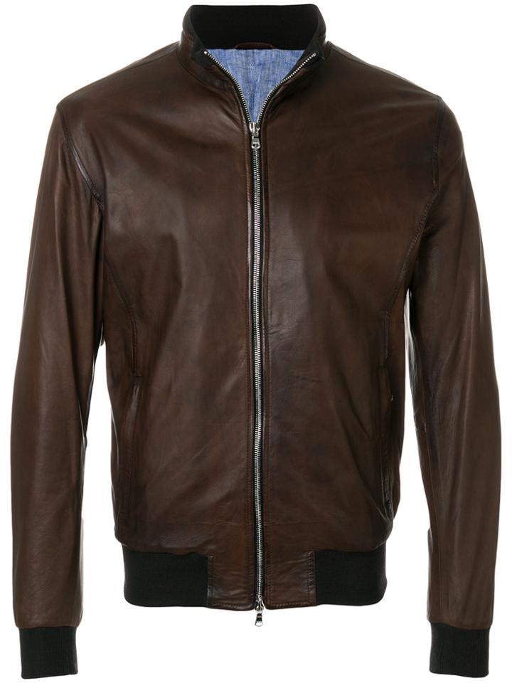 Barba Zipped Jacket - Brown