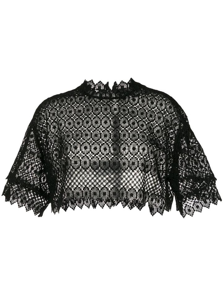 Philosophy Di Lorenzo Serafini Lace Trim Crop-top - Black