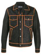 Just Cavalli Contrast Logo Denim Jacket - Black