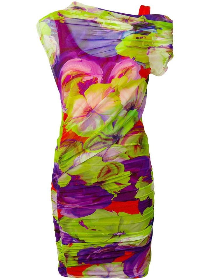 Msgm Ruched Short Dress - Green