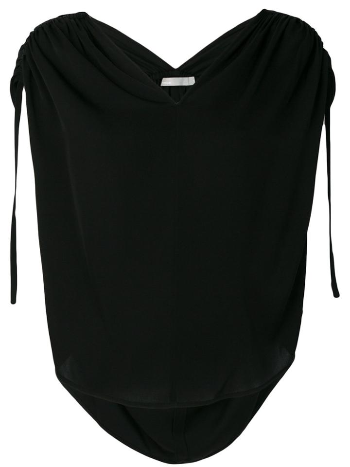 Vince Ruchéd V-neck Blouse - Black