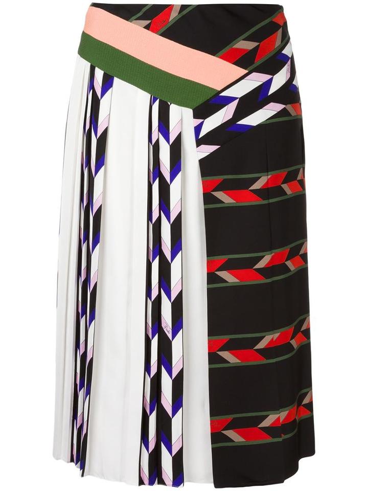 Emilio Pucci Patchwork Skirt, Women's, Size: 38, Black, Silk/viscose