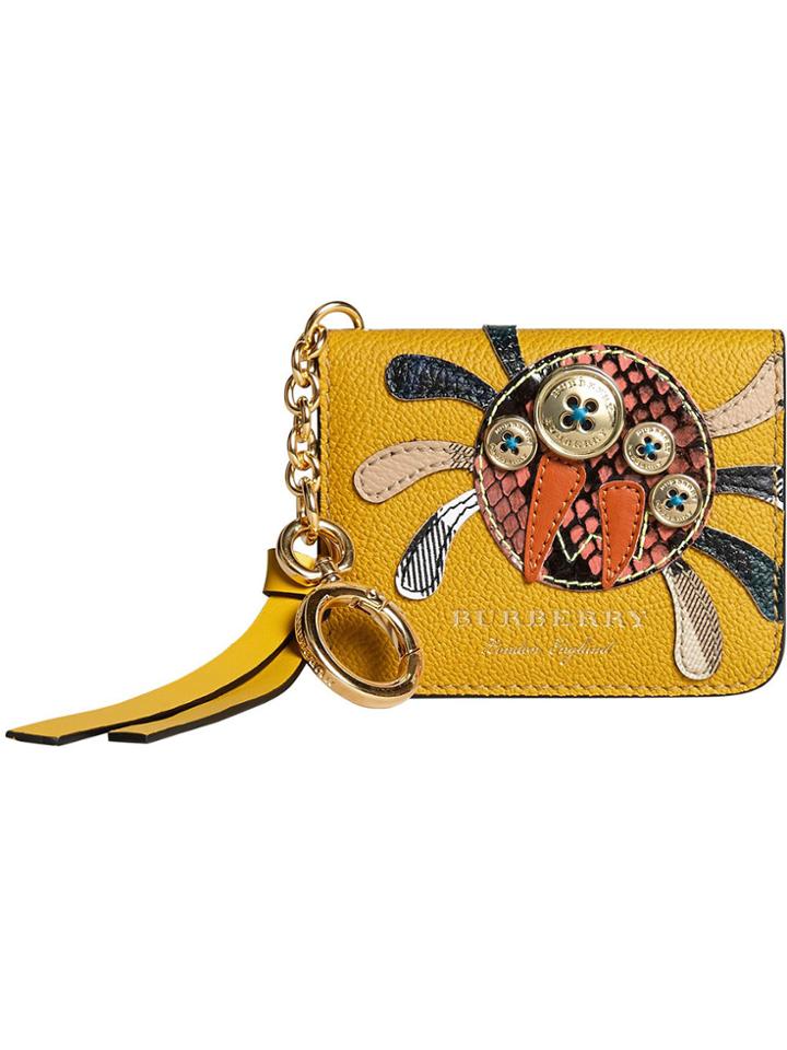 Burberry Creature Motif Id Card Case Charm - Yellow & Orange
