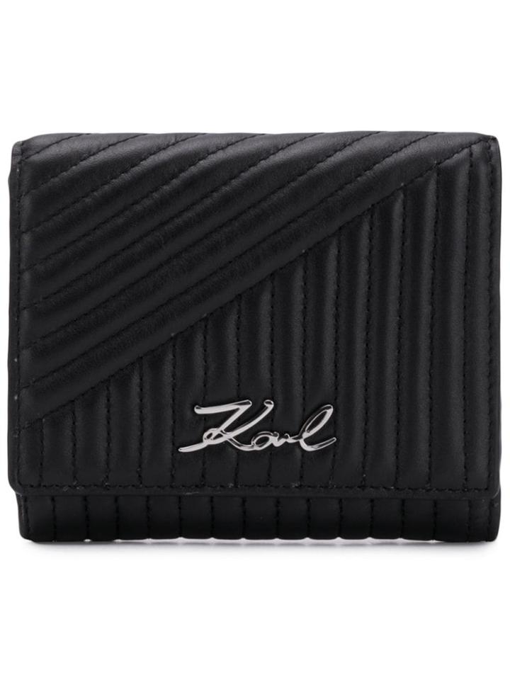 Karl Lagerfeld K/signature Quilted Wallet - Black