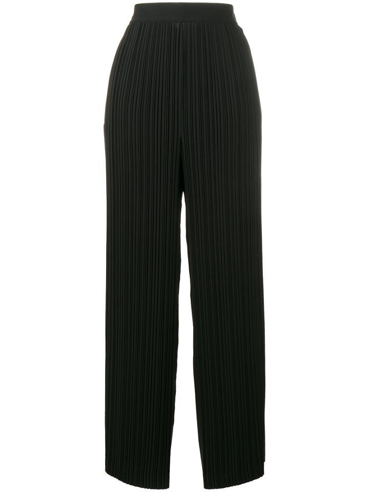 Helmut Lang - Pleated Palazzo Trousers - Women - Polyester - S, Black, Polyester