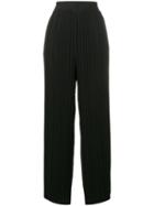 Helmut Lang - Pleated Palazzo Trousers - Women - Polyester - S, Black, Polyester