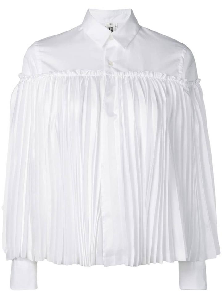 Comme Des Garçons Noir Kei Ninomiya Pleated Shirt - White