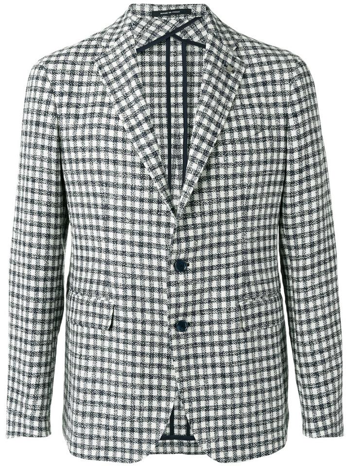 Tagliatore - Checked Blazer - Men - Cotton/linen/flax/polyamide/polyacrylic - 48, Blue, Cotton/linen/flax/polyamide/polyacrylic