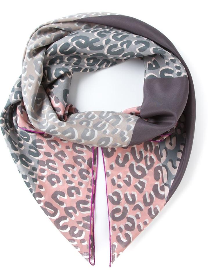 Louis Vuitton Vintage Leopard Print Scarf, Women's, Pink/purple