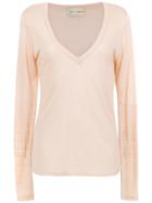 Andrea Bogosian Embroidered Linen Top - Nude & Neutrals