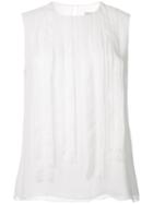 Jason Wu Stitched Panel Tank, Size: 4, White, Silk
