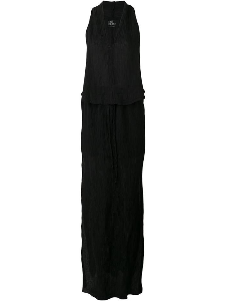 Lost & Found Ria Dunn Long Handkerchief Dress, Women's, Size: Medium, Black, Silk/cotton