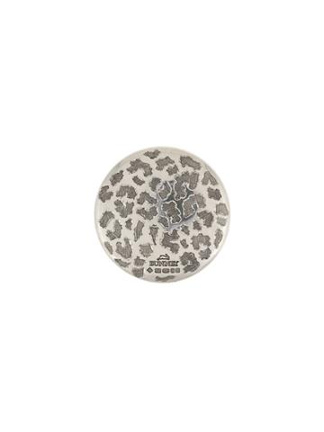 Bunney Embossed Wide Round Brooch - Metallic