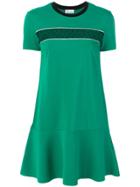 Red Valentino Mesh Panel Mini T-shirt Dress - Green