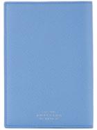 Smythson Logo Stamp Passport Cover - Blue