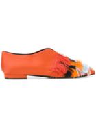 Coliac Fringed Pointed Ballerinas - Yellow & Orange