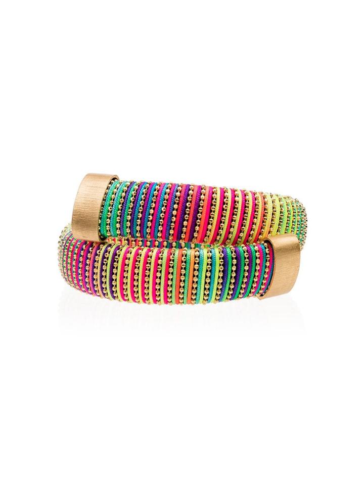 Carolina Bucci Caro Neon Threaded Yellow-gold Plated Bangle - Metallic