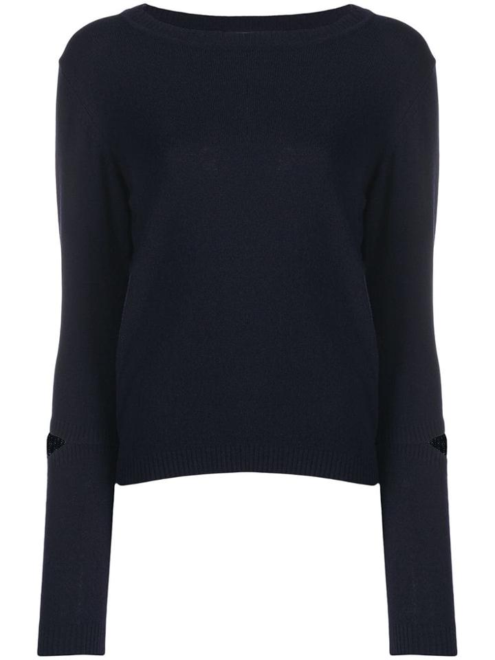 Stefano Mortari Cut Out Slim-fitted Pullover - Blue