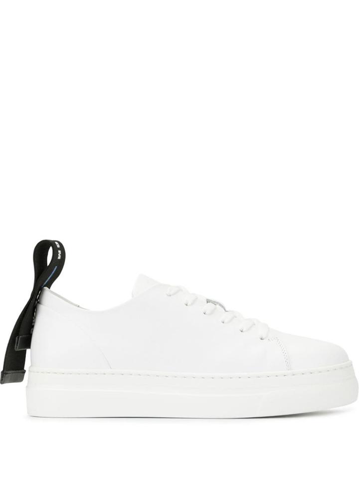 Msgm Contrast Pull Tab Sneakers - White