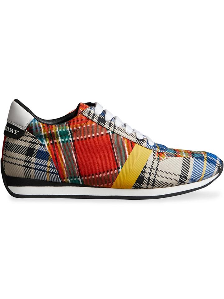 Burberry Tartan Cotton Sneakers - Multicolour