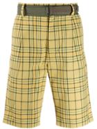 Sacai Belted Checked Shorts - Yellow