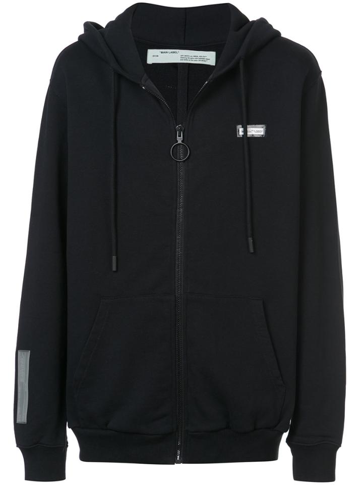 Off-white Zipped Hoodie - Black