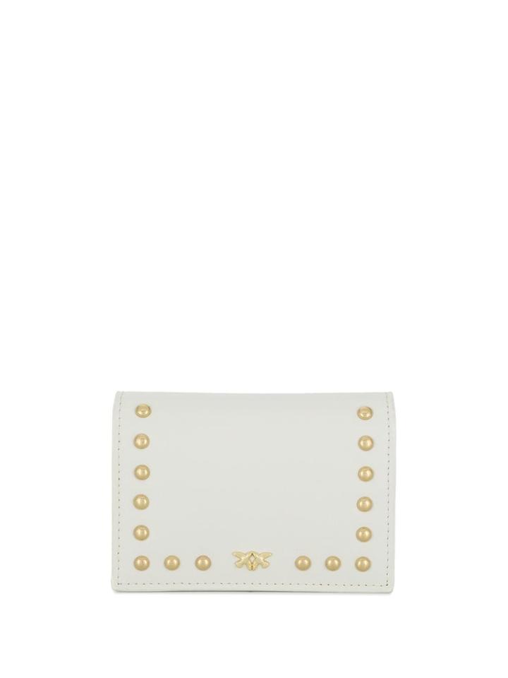 Pinko Studded Card Holder - White