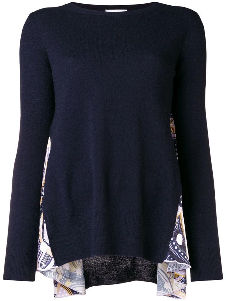 Dondup Side Printed Panel Sweater - Blue