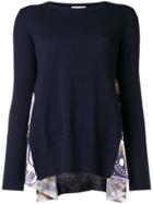 Dondup Side Printed Panel Sweater - Blue