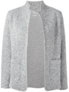 Majestic Filatures Patch Pockets Ribbed Blazer, Women's, Size: 2, Grey, Alpaca/polyamide/cotton