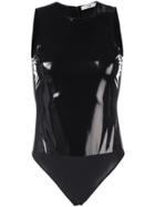 Tibi Tech Patent Bodysuit - Black