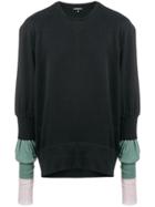 Ann Demeulemeester Contrast Sleeves Sweater - Black