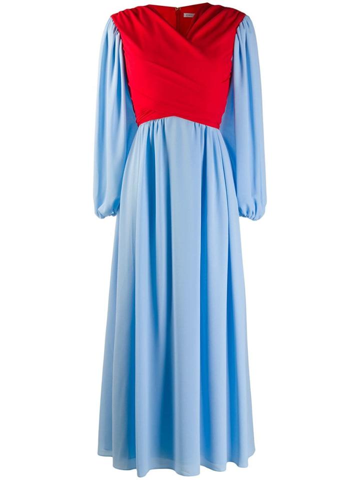 Emilia Wickstead Flared Wrap Dress - Blue