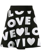 Love Moschino Repeat Logo Flared Skirt - Black