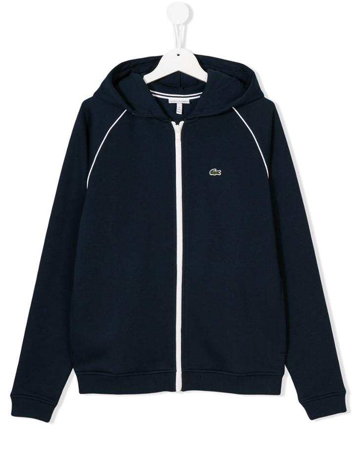 Lacoste Kids Hooded Zip Jacket - Blue