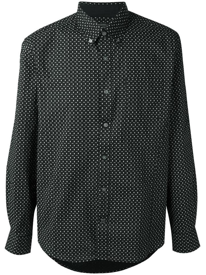 John Varvatos Micro Skull Print Shirt, Men's, Size: Xl, Black, Cotton